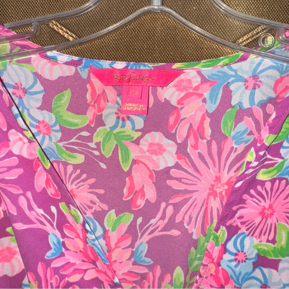 Lilly Pulitzer Cristiana Stretch Dress Moms The Word Amethyst Size 12 - Picture 9 of 16